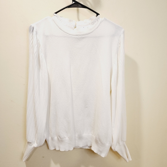 SIONI Milano White Pullover button Neck Sweater Top size M - Picture 13 of 14